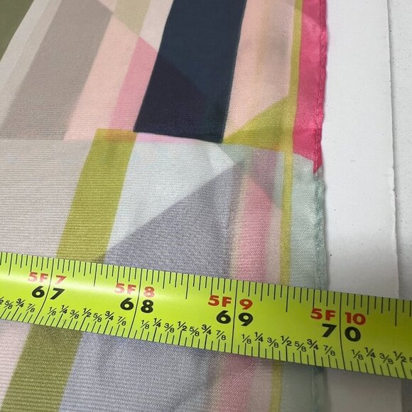 Vince Camuto Elegant Cream/Pastels Geometric pattern rectangle Scarf 18 x 70 - Picture 10 of 11
